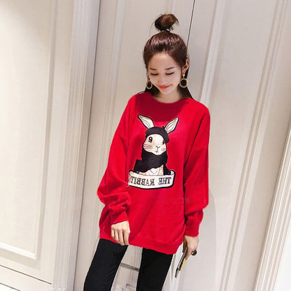 Women's Fleece Sweatshirt Dress | Long Sleeve Mid-Length Korean Style | Loose Winter Dress for Students
