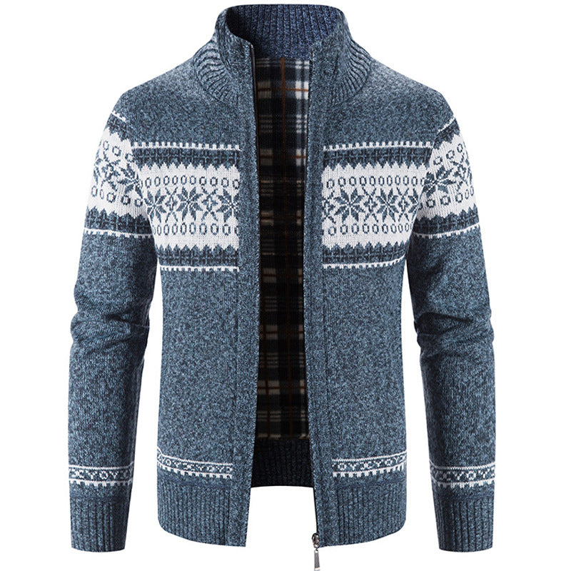 Men's Fleece Cardigan Sweater - Thick Winter Zipper Coat