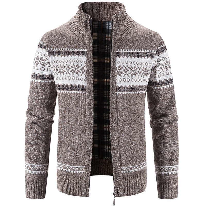 Men's Fleece Cardigan Sweater - Thick Winter Zipper Coat