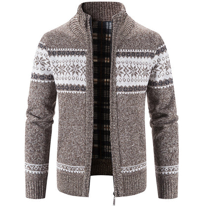 Men's Fleece Cardigan Sweater - Thick Winter Zipper Coat