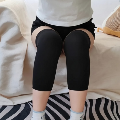 1 Pair Thermal Wool Knee Brace Sleeves – Long Warm Knee & Leg Support for Winter, Joint Protection & Pain Relief for Men & Women (Black)h1