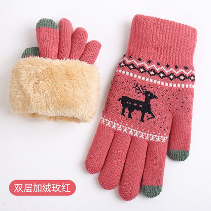 Knitted Wool Touchscreen Gloves | Snowflake Winter Gloves for Men & Women | Warm Magic Stretch Gloves