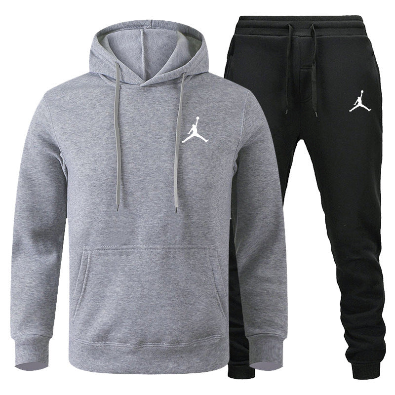 Men's Winter Fleece Tracksuit 2-Piece Set | European American Style Leisure Sports Suit | Warm Sweater
