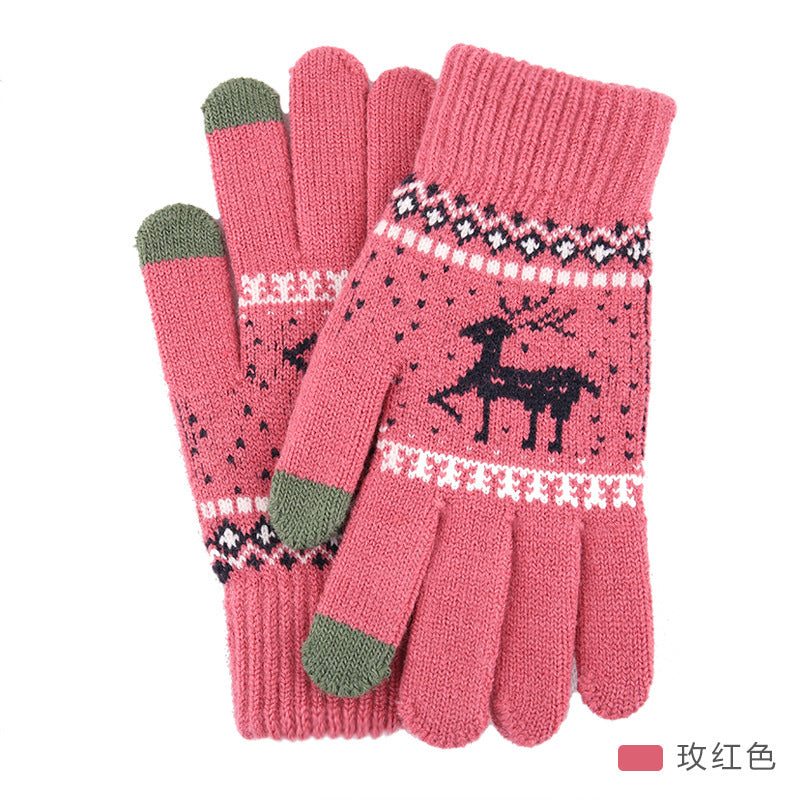 Knitted Wool Touchscreen Gloves | Snowflake Winter Gloves for Men & Women | Warm Magic Stretch Gloves