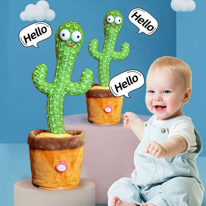 Dancing Cactus Toy – Repeat Talking, Singing & Recording Plush Toy | USB Rechargeable Educational Cactus for Kids | Funny Dancing Cactus Birthday Gift A1