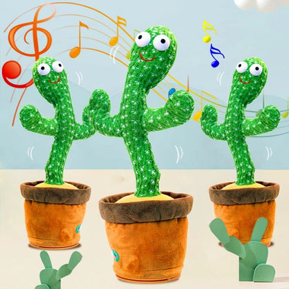 Dancing Cactus Toy – Repeat Talking, Singing & Recording Plush Toy | USB Rechargeable Educational Cactus for Kids | Funny Dancing Cactus Birthday Gift A1