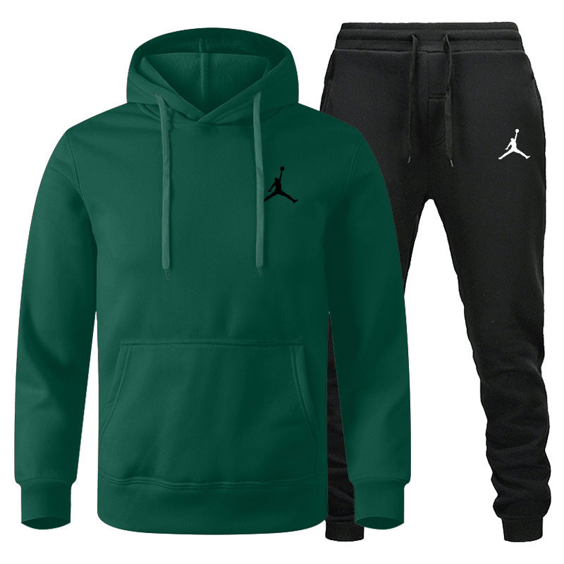 Men's Winter Fleece Tracksuit 2-Piece Set | European American Style Leisure Sports Suit | Warm Sweater