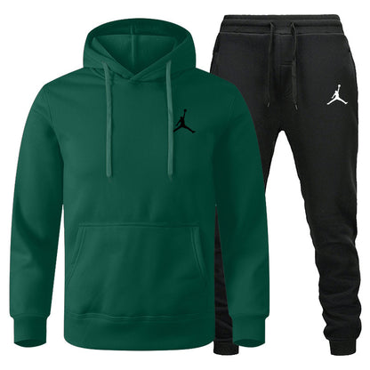 Men's Winter Fleece Tracksuit 2-Piece Set | European American Style Leisure Sports Suit | Warm Sweater