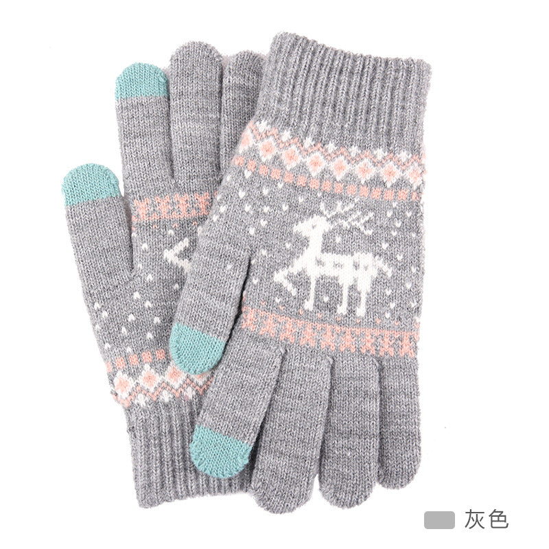 Knitted Wool Touchscreen Gloves | Snowflake Winter Gloves for Men & Women | Warm Magic Stretch Gloves
