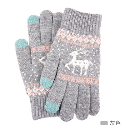 Knitted Wool Touchscreen Gloves | Snowflake Winter Gloves for Men & Women | Warm Magic Stretch Gloves