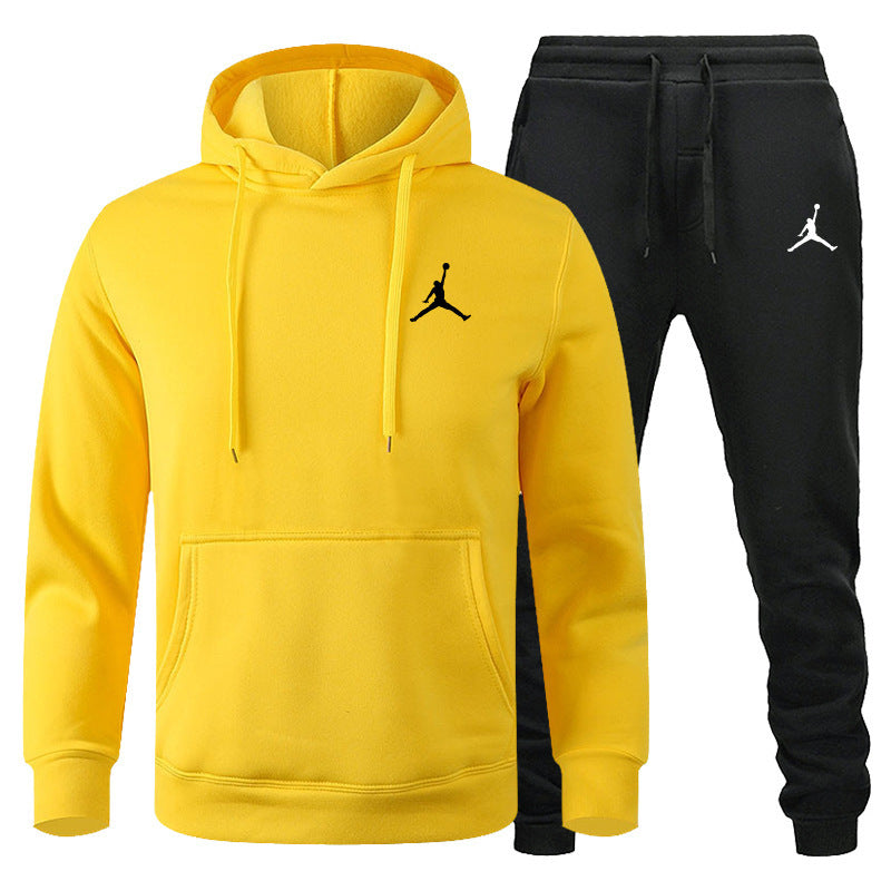 Men's Winter Fleece Tracksuit 2-Piece Set | European American Style Leisure Sports Suit | Warm Sweater