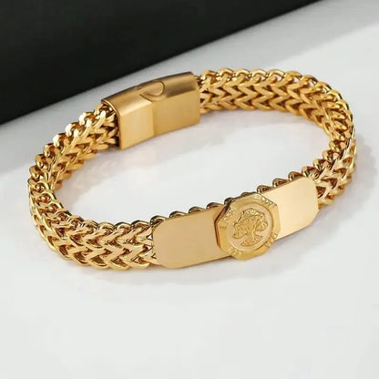 Men's Golden Chain Bracelet | Stainless Steel 316L | Premium Hand Chain for Boys | Standard Size