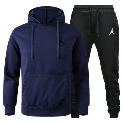 Men's Winter Fleece Tracksuit 2-Piece Set | European American Style Leisure Sports Suit | Warm Sweater