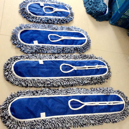 Industrial Flat Mop 40-100cm | Blue White Yarn Floor Mop | Heavy Duty Factory Cleaning Mop