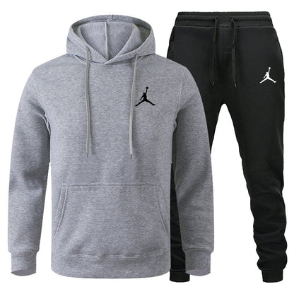 Men's Winter Fleece Tracksuit 2-Piece Set | European American Style Leisure Sports Suit | Warm Sweater