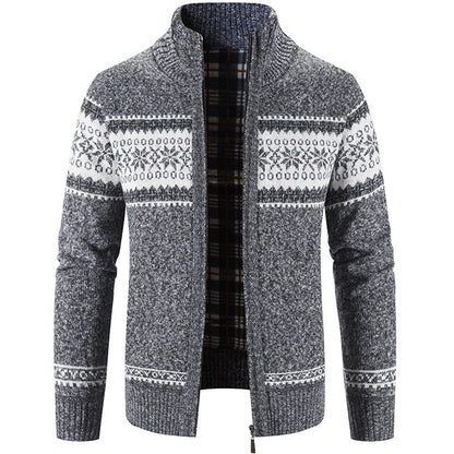 Men's Fleece Cardigan Sweater - Thick Winter Zipper Coat