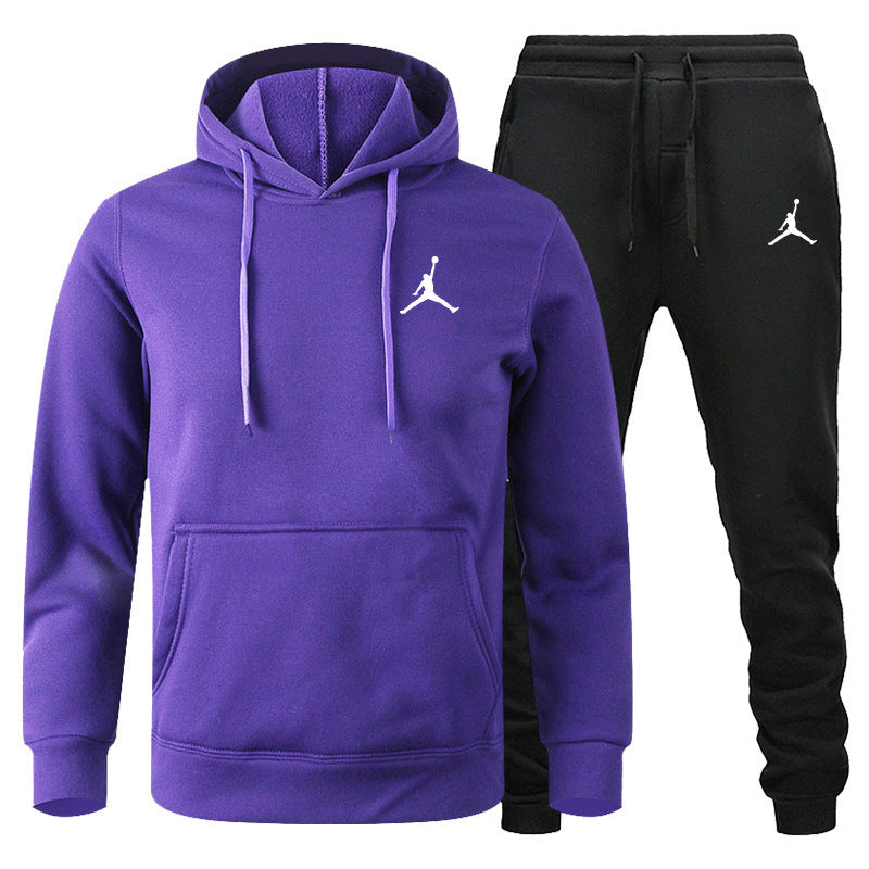 Men's Winter Fleece Tracksuit 2-Piece Set | European American Style Leisure Sports Suit | Warm Sweater