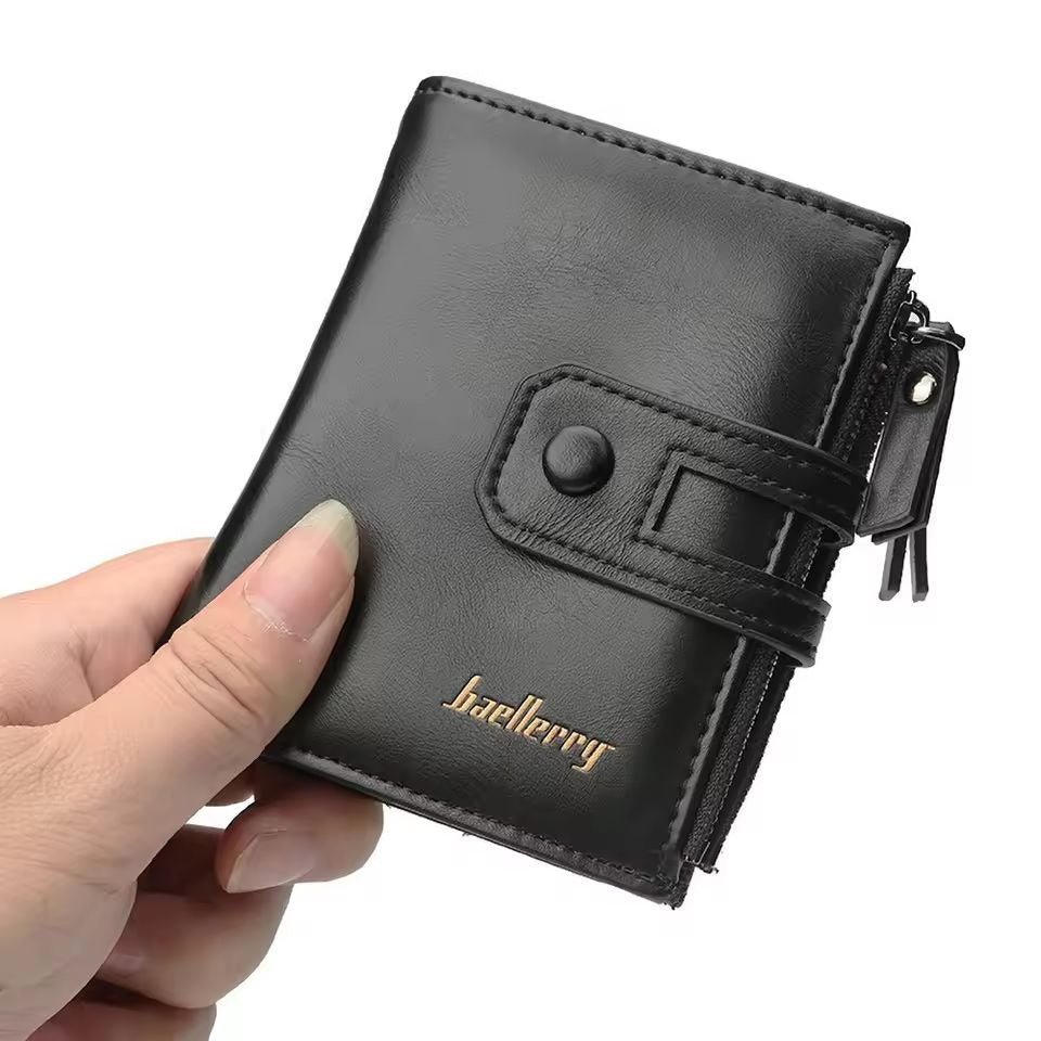 Original Buffalo Leather Trifold Wallet for Men – Black | Genuine Leather Men's Wallet h1