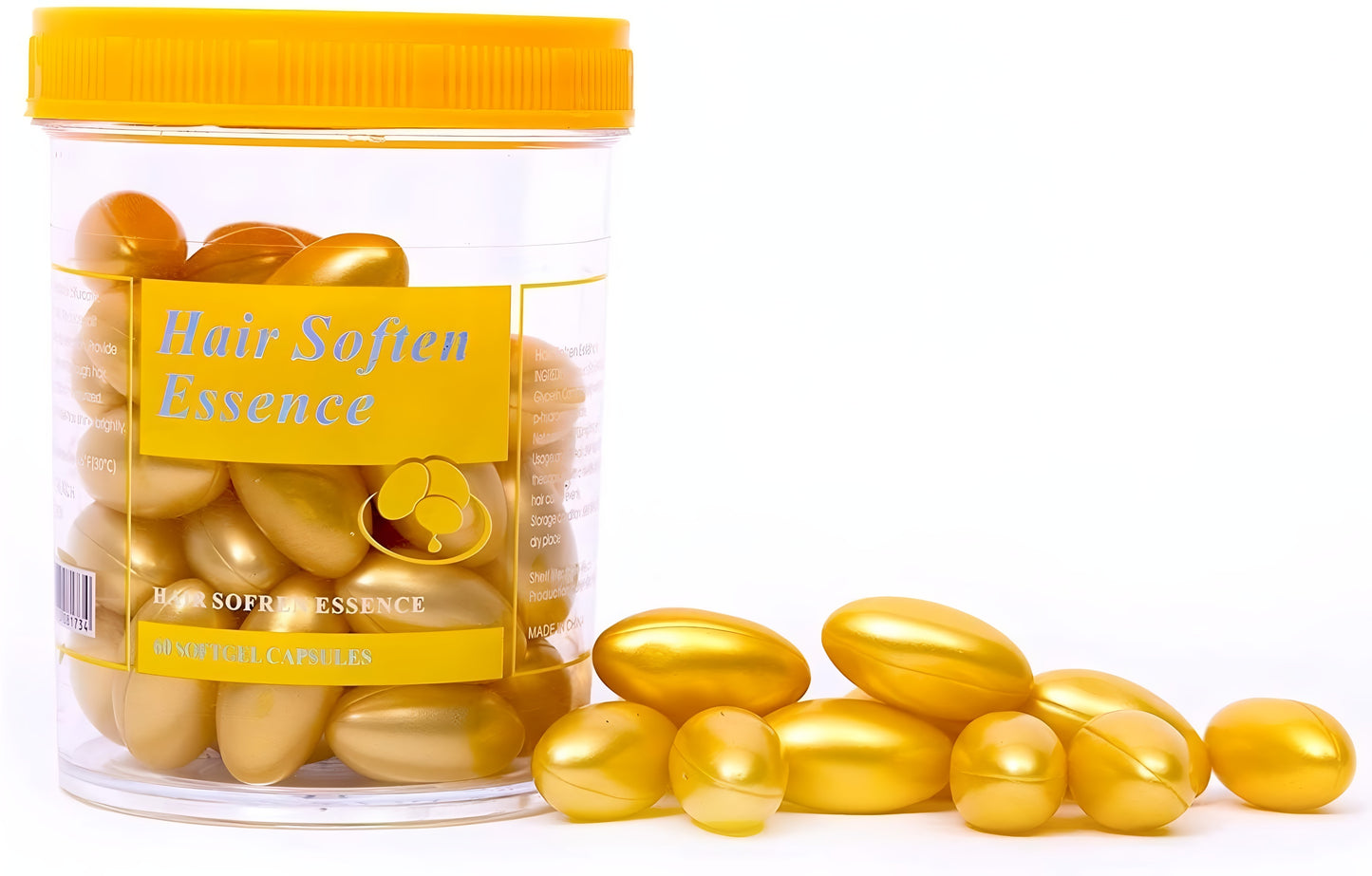 Hair Soften Essence Capsules – 60 Softgel Capsules for Nourishing, Hydrating & Softening Dry, Damaged & Frizzy Hair | Oil-Based Formula for Shine h1