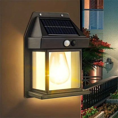 Solar Sensor Light | Outdoor Waterproof Tungsten Filament Lamp | Intelligent Motion Induction Wall Light for Home, Garden & SecurityvA1